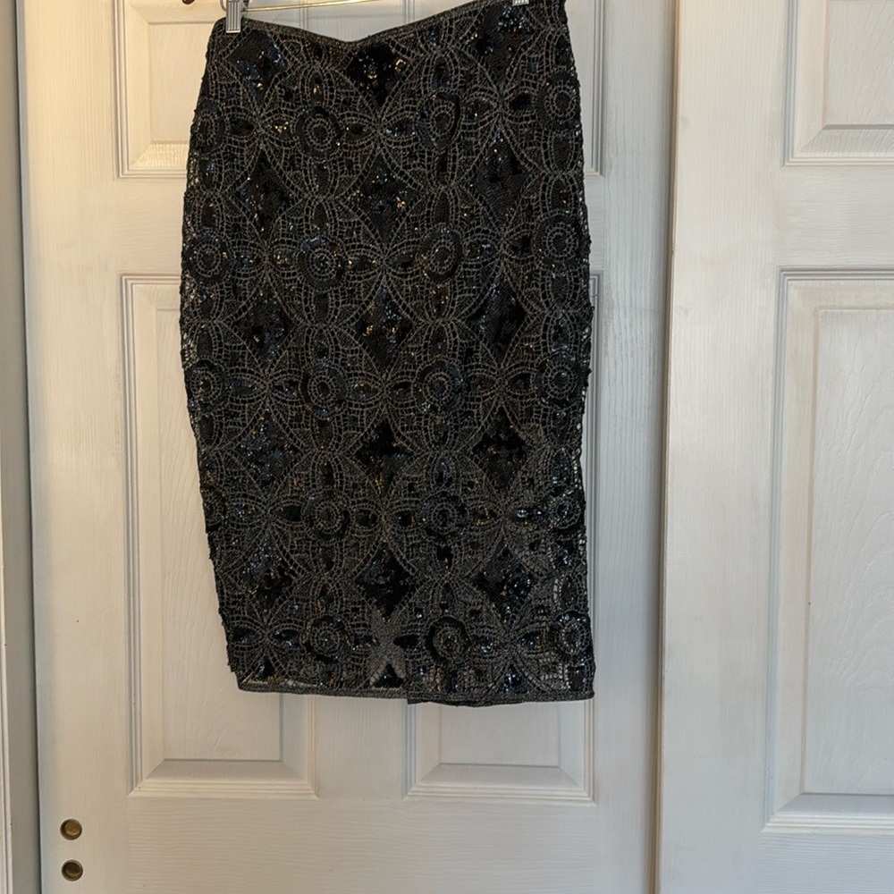 Express Black Embellished Pencil Skirt